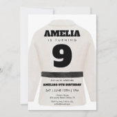 Martial Arts Birthday White Uniform Karate 招待状 (正面)