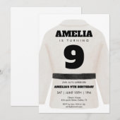 Martial Arts Birthday White Uniform Karate 招待状 (正面/裏面)