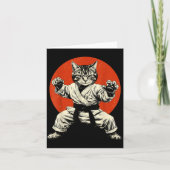 Martial Arts Cat Karate Judo Japanese Flag Funny J カード (正面)