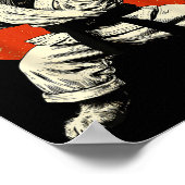 Martial Arts Cat Karate Judo Japanese Flag Funny J ポスター (角)