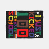 Martial Arts I Just Kicked 100 Days Of School Kara フリースブランケット (正面(横))