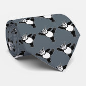 Martial Arts Panda - Grey  ネクタイ (ロール)