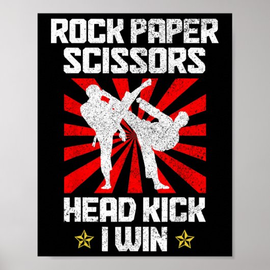 Martial Arts Rock Paper Scissors Taekwondo Karate  ポスター (正面)