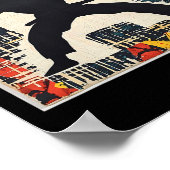 Martial Arts Silhouette Abstract  ポスター (角)