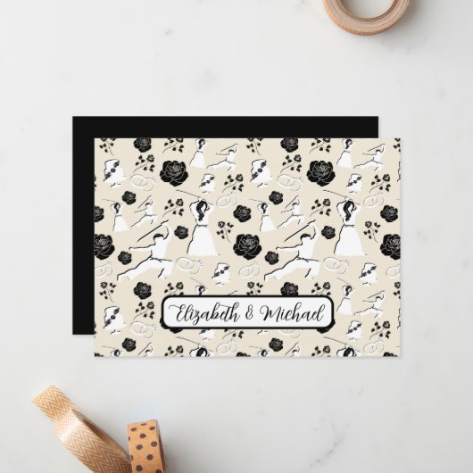 Martial Arts Wedding Note Card ノートカード (正面/裏面インサイチュ)