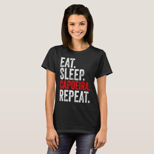 Martial Ninja Costume  Eat Sleep Capoeira Repeat Tシャツ (正面フル)