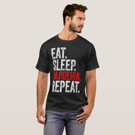 Martial Ninja Costume  Eat Sleep Capoeira Repeat Tシャツ (正面フル)