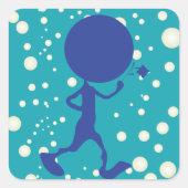 Martian'運 A Flower Squareステッカー スクエアシール (正面)