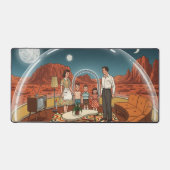 Martian Bubble Home - Retro Family Adventure Scene デスクマット (正面)