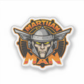 Martian Man Futuristic Logo Art シール (正面)