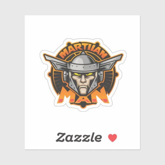 Martian Man Futuristic Logo Art シール (シート)