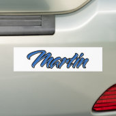 Martin 名前 青 ステッカー カーラッピング (車上)