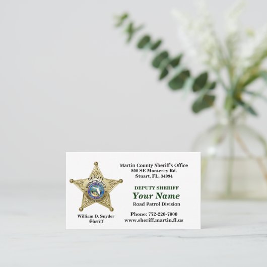 Martin County Sheriff's Office Business Card. 名刺 (スタンド正面)