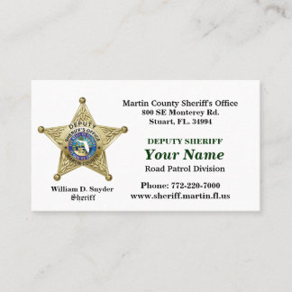 Martin County Sheriff's Office Business Card. 名刺