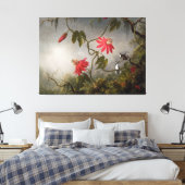 MARTIN J. HEADE – パッションフラワーとハミングバード キャンバスプリント (インサイチュ (寝室))