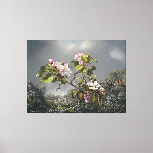 MARTIN J. HEADE – リンゴの花とハミングバード –  キャンバスプリント (正面)