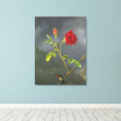 MARTIN JOHNSON HEADE - Red Rose with Ruby Throt - キャンバスプリント (インサイチュ (ウッドフロア))