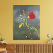 MARTIN JOHNSON HEADE - Red Rose with Ruby Throt - キャンバスプリント (インサイチュ (リビング))