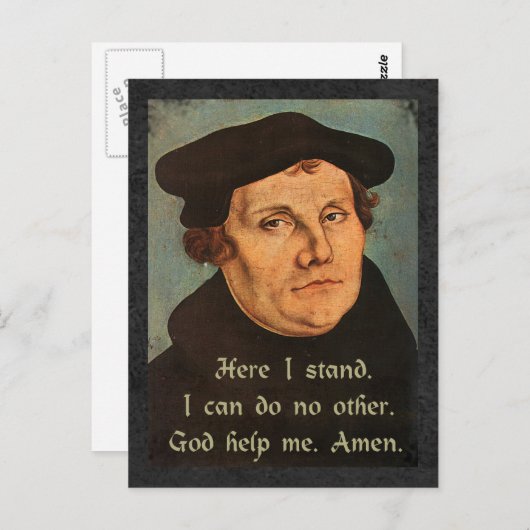Martin Luther Here I Stand Quotation ポストカード (正面/裏面)