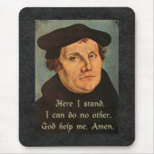 Martin Luther Here I Stand Quotation マウスパッド (正面)