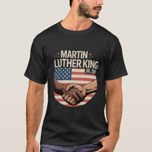 Martin Luther King Jr Day Unity Handshake T-Shirt Tシャツ (正面)