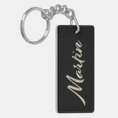 Martin Name whitegold Schlüsselanhänger Anhänger キーホルダー (正面左)