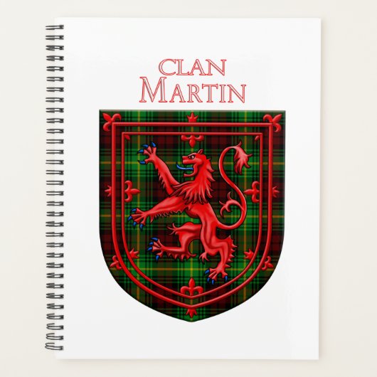 Martin Tartan Scottish Plaid Lion Rampant プランナー手帳 (正面)