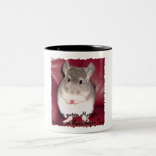 martina 002, Ein guten Morgenund einen Flauschi... ツートーンマグカップ (中央)