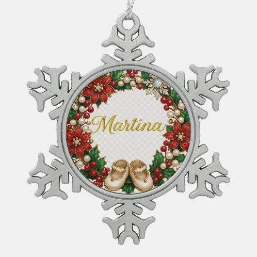 Martina Baby’s First Christmas Keepsake Ornament スノーフレークピューターオーナメント (正面)
