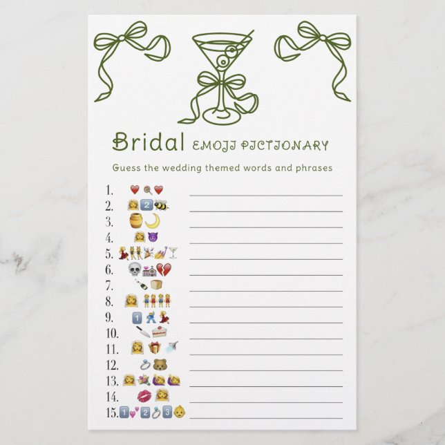 Martiniブライダルシャワー絵文字 (正面)