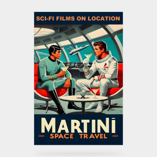 Martini宇宙旅行ポスターSci-Fiフィルム宇宙 アクリルサイン (正面)