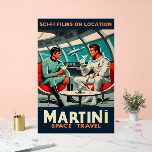Martini宇宙旅行ポスターSci-Fiフィルム宇宙 アクリルサイン (ウェディング)