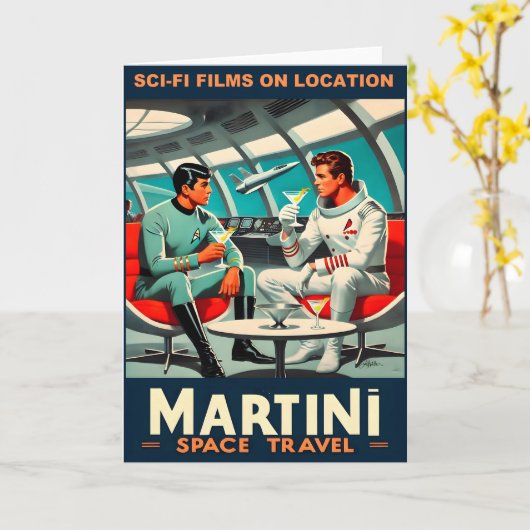 Martini宇宙旅行ポスターSci-Fiフィルム宇宙 カード (黄色い花)