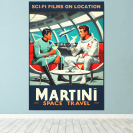 Martini宇宙旅行ポスターSci-Fiフィルム宇宙 キャンバスプリント