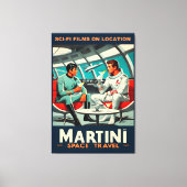 Martini宇宙旅行ポスターSci-Fiフィルム宇宙 キャンバスプリント (正面)