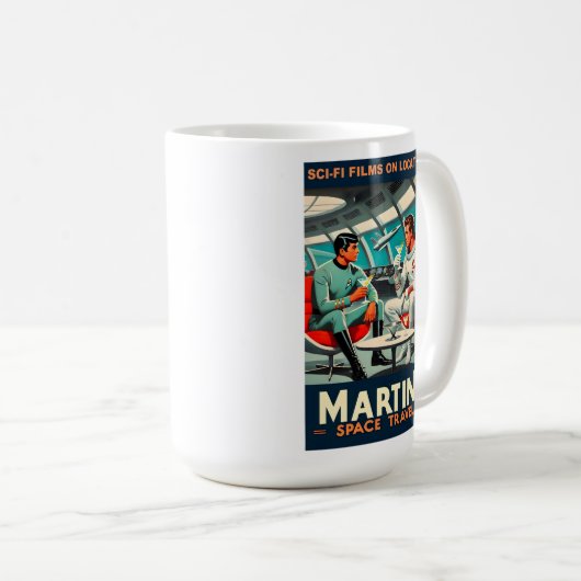 Martini宇宙旅行ポスターSci-Fiフィルム宇宙 コーヒーマグカップ (正面右)