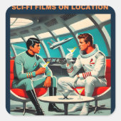 Martini宇宙旅行ポスターSci-Fiフィルム宇宙 スクエアシール (正面)