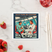 Martini宇宙旅行ポスターSci-Fiフィルム宇宙 スタンダードカクテルナプキン (インサイチュ)