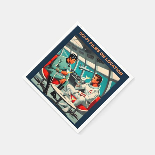 Martini宇宙旅行ポスターSci-Fiフィルム宇宙 スタンダードカクテルナプキン (角)