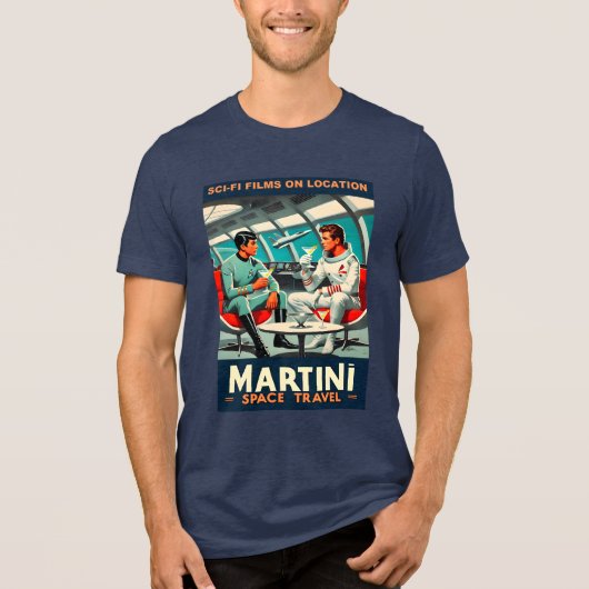 Martini宇宙旅行ポスターSci-Fiフィルム宇宙 トライブレンドTシャツ (正面)