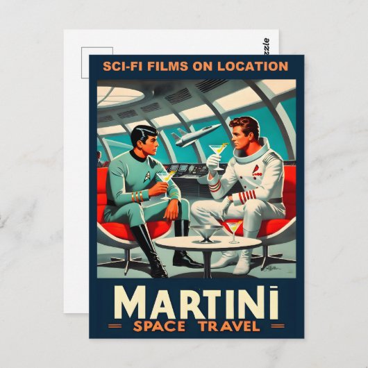 Martini宇宙旅行ポスターSci-Fiフィルム宇宙 ポストカード (正面/裏面)