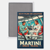 Martini宇宙旅行ポスターSci-Fiフィルム宇宙 マグネット (正面/裏面)