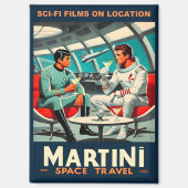 Martini宇宙旅行ポスターSci-Fiフィルム宇宙 マグネット (正面)