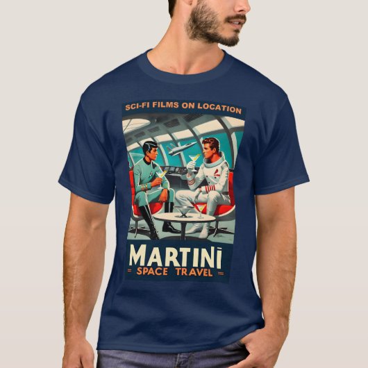 Martini宇宙旅行ポスターSci-Fiフィルム宇宙 Tシャツ (正面)
