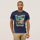 Martini宇宙旅行ポスターSci-Fiフィルム宇宙 Tシャツ (正面フル)