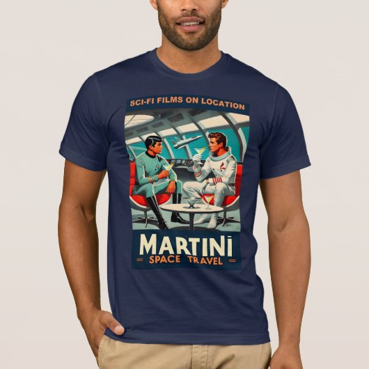 Martini宇宙旅行ポスターSci-Fiフィルム宇宙 Tシャツ (正面)