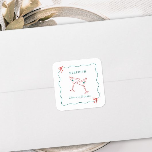 Martini応援から21歳の誕生日パーティー スクエアシール