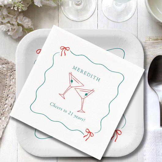 Martini応援から21歳の誕生日パーティー スタンダードカクテルナプキン