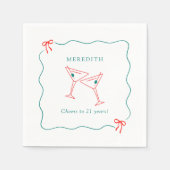 Martini応援から21歳の誕生日パーティー スタンダードカクテルナプキン (正面)