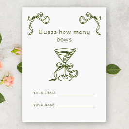 Martini推測いくつの弓ブライダルゲーム エンクロージャーカード